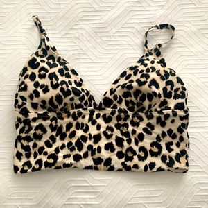 Old Navy long line leopard print bikini top
